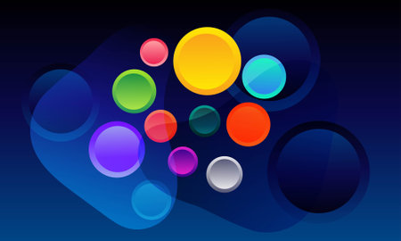 Abstract background with colorful circles.のイラスト素材