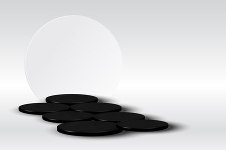 Black coin stacks on a white background. Vector illustration. Eps 10のイラスト素材