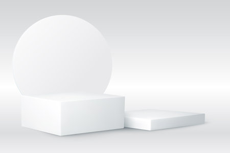 White round podium on a white background. Vector illustration. Eps 10のイラスト素材