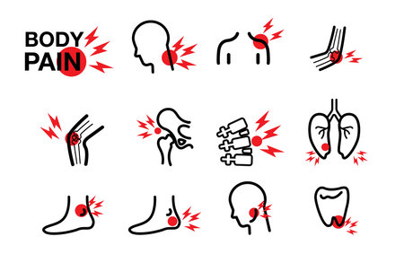 body pain part of body and boneのイラスト素材