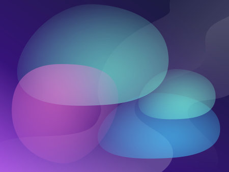 Blue Wave Energy: Abstract Background Design with Circles, Lines, and Smooth Curvesのイラスト素材