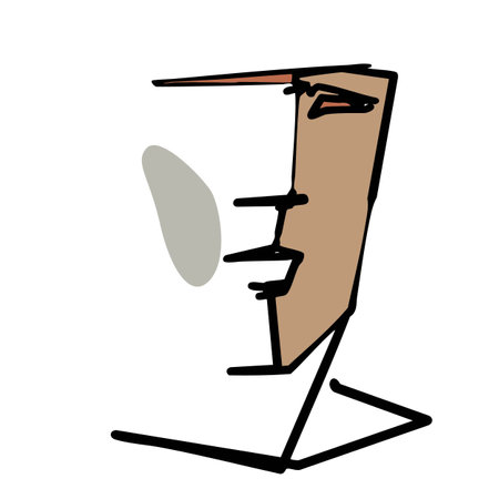 cartoon doodle hand draw sketch of a man's headのイラスト素材