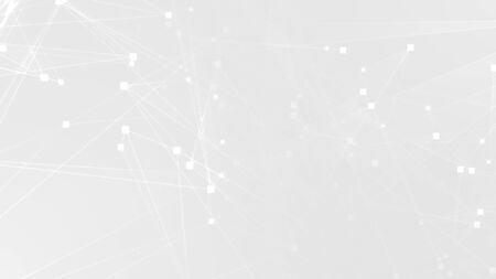 Abstract white gray polygon tech network with connect technology background. Abstract dots and lines texture background. 3d rendering.の写真素材