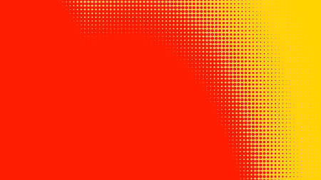 Dots halftone orange yellow color pattern gradient texture with technology digital background. Dots pop art comics with summer background. の写真素材