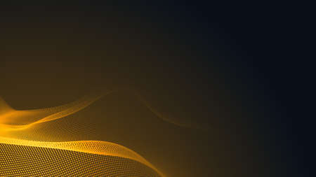 Dot orange wave light screen gradient texture background. Abstract  technology big data digital background. 3d rendering.の写真素材