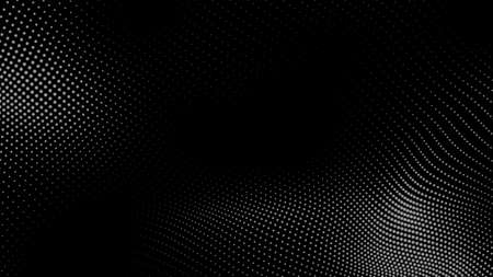 Dot white black wave technology texture background. Abstract big data digital concept. 3d rendering.の写真素材