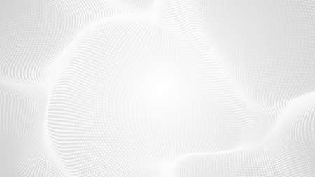 Dot white gray wave light technology texture background. Abstract big data digital concept. 3d rendering.の写真素材