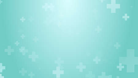 Medical health blue green cross pattern background. Abstract healthcare technology and science concept.の写真素材