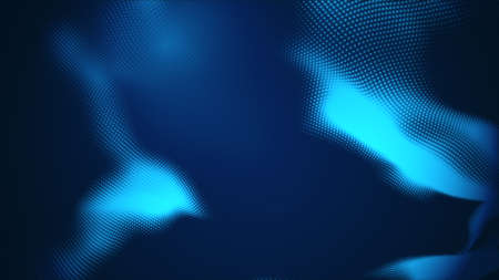 Dot blue wave light screen gradient texture background. Abstract  technology big data digital background. 3d rendering.の写真素材