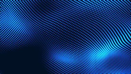 Dot white blue wave light screen gradient texture background. Abstract  technology big data digital background. 3d rendering.の写真素材