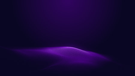 Dot blue purple wave line light gradient dark background. Abstract  technology big data digital...