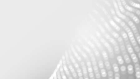 Dot white gray wave light technology texture background. Abstract big data digital concept. 3d rendering.の写真素材