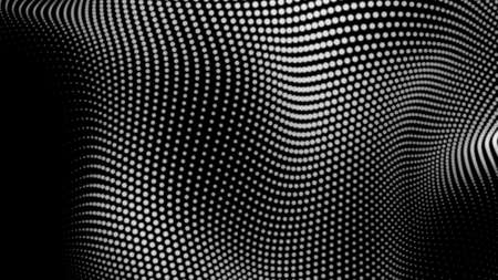 Dot white black wave technology texture background. Abstract big data digital concept. 3d rendering.の写真素材