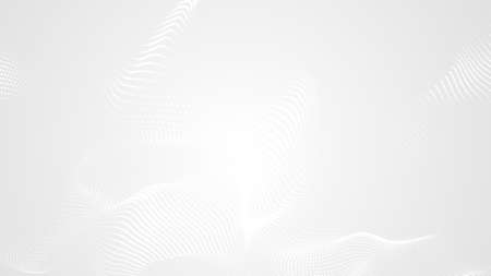 Dot white gray wave light technology texture background. Abstract big data digital concept. 3d rendering.の写真素材