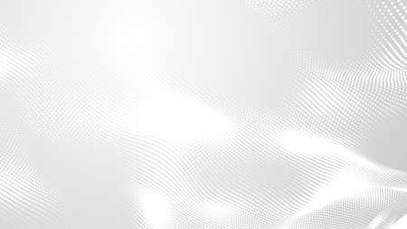 Dot white gray wave light technology texture background. Abstract big data digital concept. 3d rendering.の写真素材