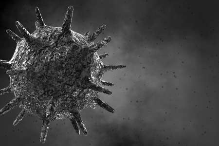 Coronavirus 2019 COVID-19 outbreak. Biology science 3D illustration.の写真素材
