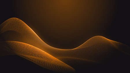 Dot orange wave light screen gradient texture background. Abstract  technology big data digital background. 3d rendering.の写真素材