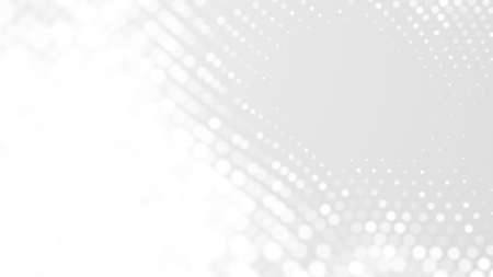 Dot white gray wave light technology texture background. Abstract big data digital concept. 3d rendering.の写真素材