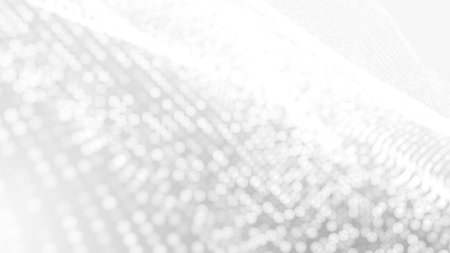 Dot white gray wave light technology texture background. Abstract big data digital concept. 3d rendering.の写真素材