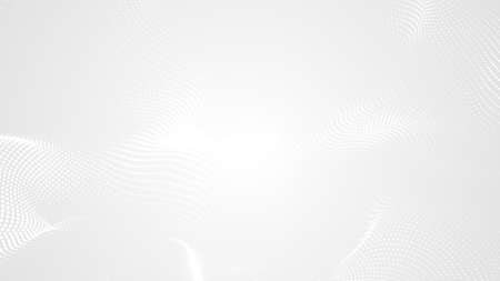 Dot white gray wave light technology texture background. Abstract big data digital concept. 3d rendering.の写真素材