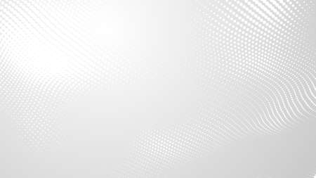 Dot white gray wave light technology texture background. Abstract big data digital concept. 3d rendering.の写真素材