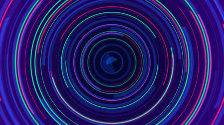 Circle neon lines technology Hi-tech blue background. Abstract graphic digital future concept design.の写真素材