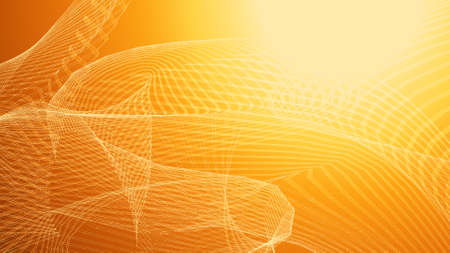Dot orange wave light screen gradient texture background. Abstract  technology big data digital background. 3d rendering.の写真素材