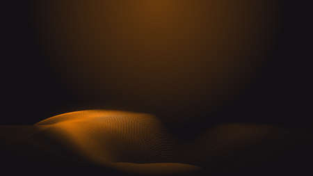 Dot orange wave light screen gradient texture background. Abstract  technology big data digital background. 3d rendering.の写真素材