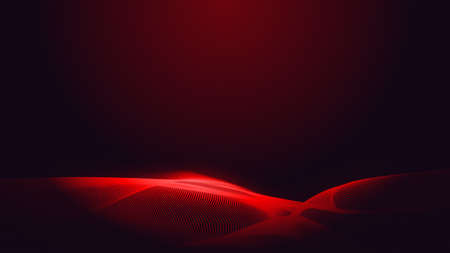 Dot red purple wave line light gradient dark background. Abstract  technology big data digital background. 3d rendering.の写真素材