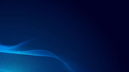 Dot blue wave light screen gradient texture background. Abstract  technology big data digital background. 3d rendering.の写真素材
