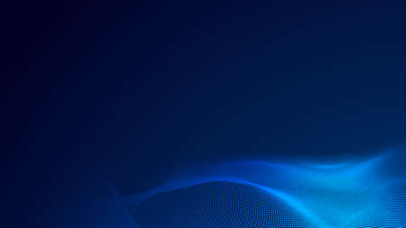 Dot blue wave light screen gradient texture background. Abstract  technology big data digital background. 3d rendering.の写真素材