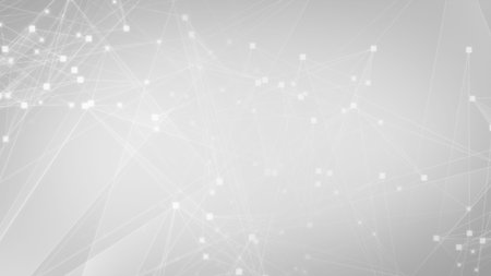 Abstract white gray polygon tech network with connect technology background. Abstract dots and lines...