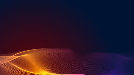 Dot red purple wave line light gradient dark background. Abstract  technology big data digital...