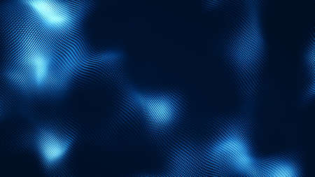 Dot white blue wave light screen gradient texture background. Abstract  technology big data digital background. 3d rendering.の写真素材