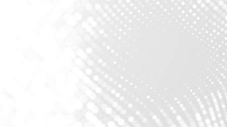 Dot white gray wave light technology texture background. Abstract big data digital concept. 3d rendering.の写真素材