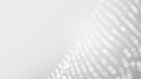 Dot white gray wave light technology texture background. Abstract big data digital concept. 3d rendering.の写真素材