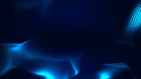 Dot white blue wave light screen gradient texture background. Abstract  technology big data digital...