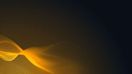Dot orange wave light screen gradient texture background. Abstract  technology big data digital background. 3d rendering.の写真素材
