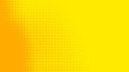 Dots halftone yellow orange color pattern gradient texture with technology digital background. Dots pop art comics with summer background.の写真素材