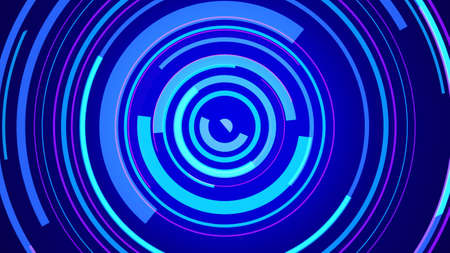 Circle blue neon light technology Hi-tech dark background. Abstract graphic digital future concept design.の写真素材