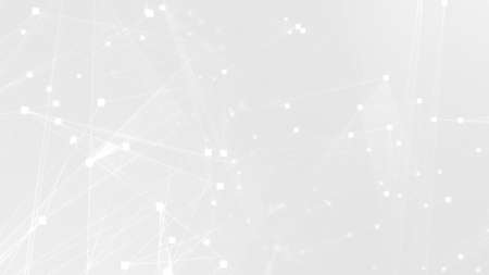 Abstract white gray polygon tech network with connect technology background. Abstract dots and lines texture background. 3d rendering.の写真素材