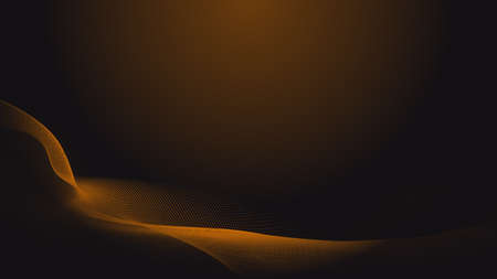 Dot orange wave light screen gradient texture background. Abstract  technology big data digital background. 3d rendering.の写真素材