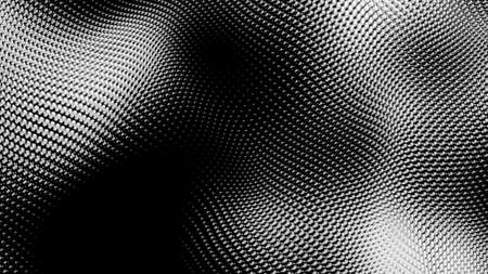 Dot white black wave technology texture background. Abstract big data digital concept. 3d rendering.の写真素材