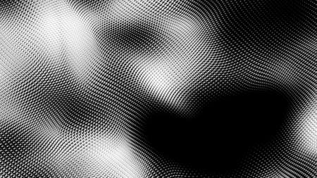 Dot white black wave technology texture background. Abstract big data digital concept. 3d rendering.の写真素材