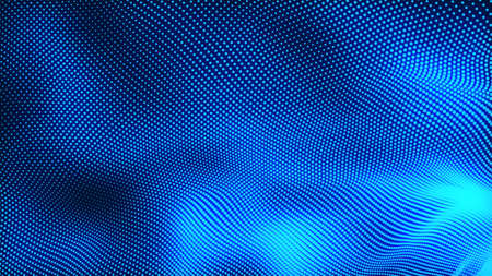 Dot white blue wave light screen gradient texture background. Abstract  technology big data digital background. 3d rendering.の写真素材