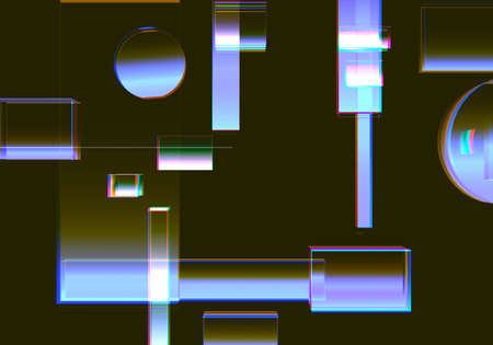 3D Visualization of data and glitch technology background. Abstract technology innovation future digital background. 3d rendering.の写真素材