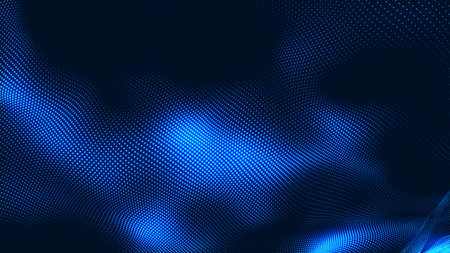 Dot white blue wave light screen gradient texture background. Abstract  technology big data digital background. 3d rendering.の写真素材