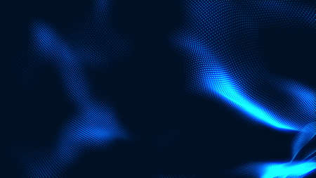 Dot white blue wave light screen gradient texture background. Abstract  technology big data digital background. 3d rendering.の写真素材