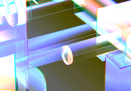 3D Visualization of data and glitch technology background. Abstract technology innovation future digital background. 3d rendering.の写真素材