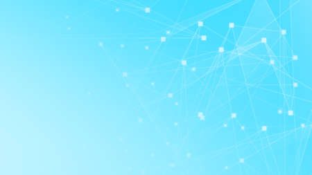 Abstract blue white polygon tech network with connect technology background. Abstract dots and lines texture background. 3d rendering.の写真素材